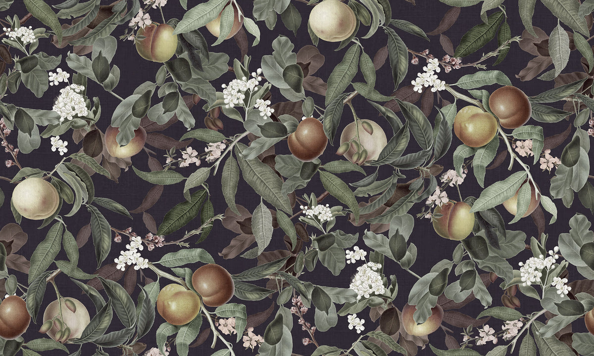Peach Valley Bold Midnight mural by Rebel Walls