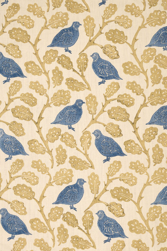 Penny Partridge Fabric by Jean Monro in Sage China