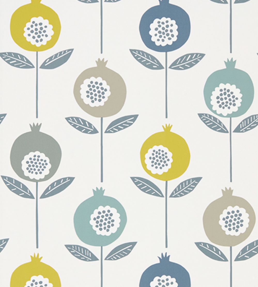 Pepino Wallpaper by Scion Limeade / Hemp / Glacier