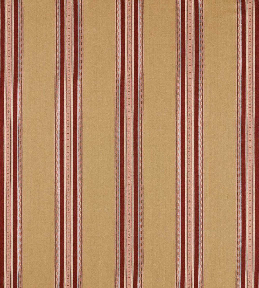 Pimlico Stripe Fabric by Morris & Co Ochre/Crimson