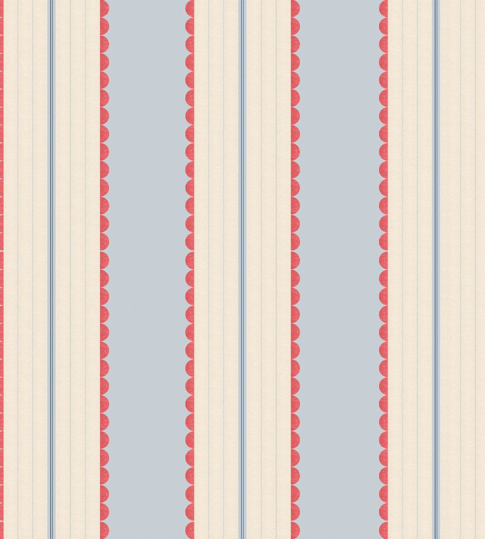Pin Up Stripe Wallpaper by Woodchip & Magnolia Red Blue