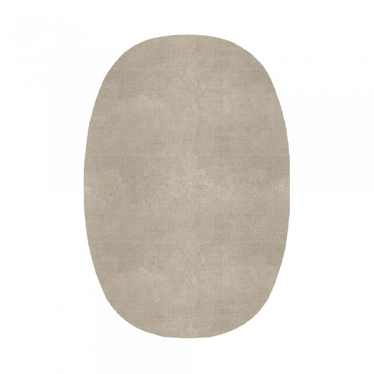 Plain Area Rug by Graccioza in Fog, Oval