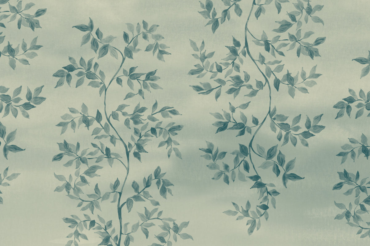 Poetic Teal mural by Hovia