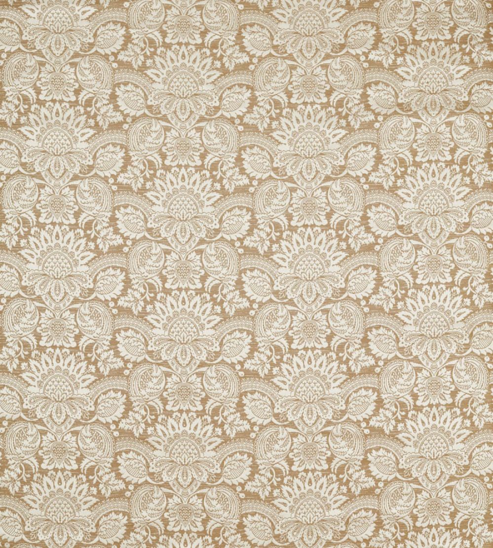 Pomegranate Brocatelle Fabric by Zoffany Pale Gold