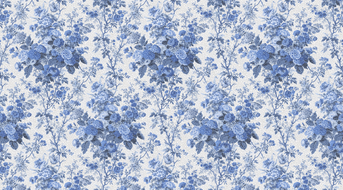 Porcelain Blue mural by Rebel Walls