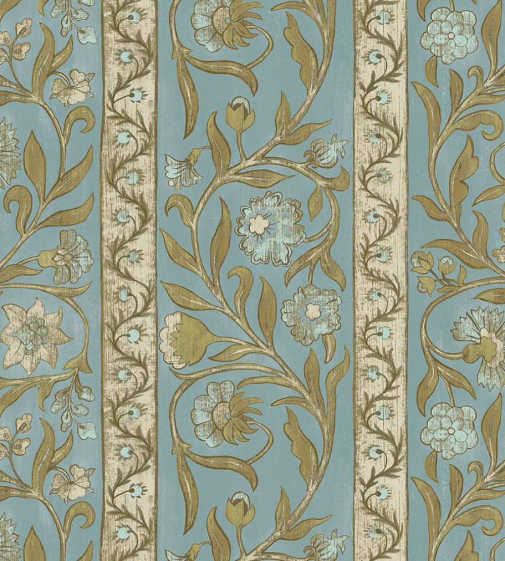 Potter Stripe Wallpaper by Josephine Munsey Bright Blue