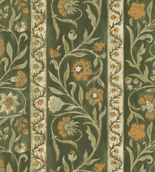Potter Stripe Wallpaper by Josephine Munsey Green and Orange