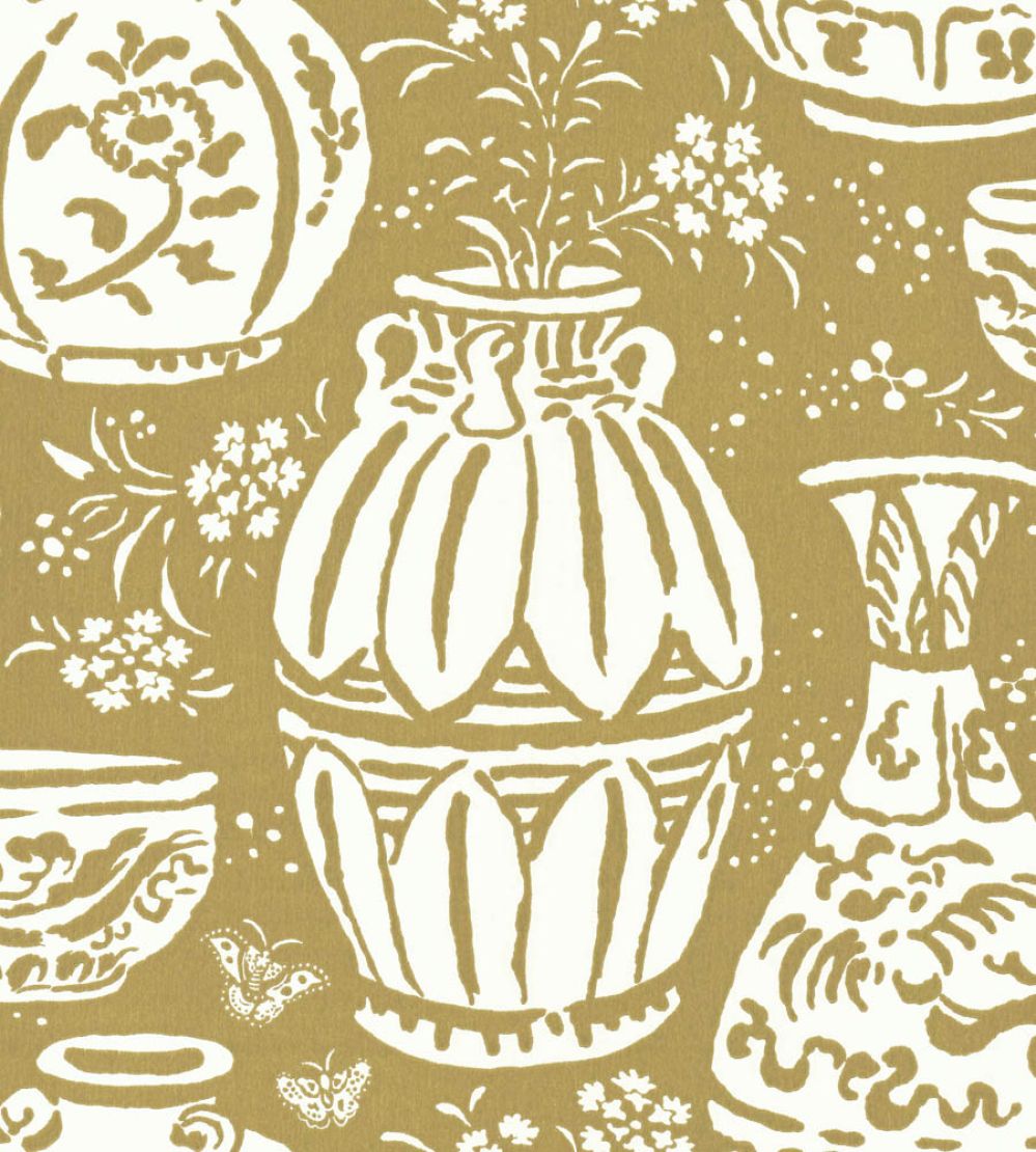 Pottery Wallpaper by Langelid Von Bromssen Olive Oil