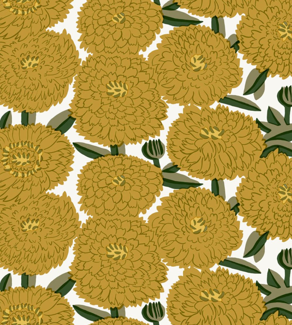 Primavera Wallpaper by Marimekko Yellow