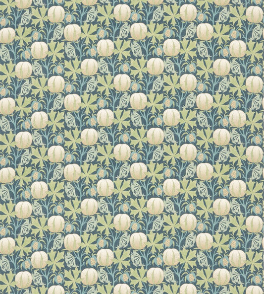 Pumpkins Cotton Fabric by GP & J Baker Green/Blue