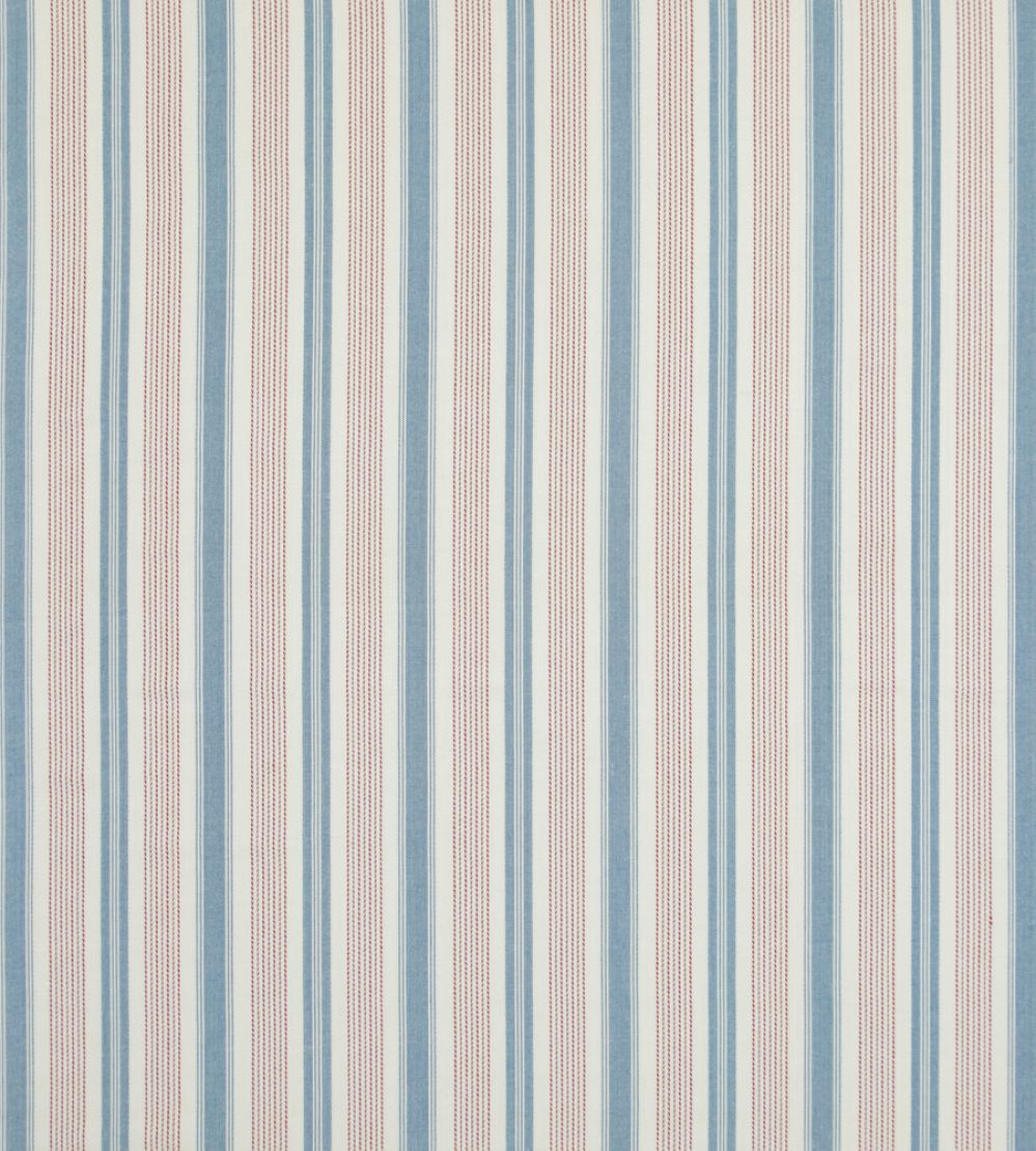 Purbeck Stripe Fabric by Baker Lifestyle Red/Blue