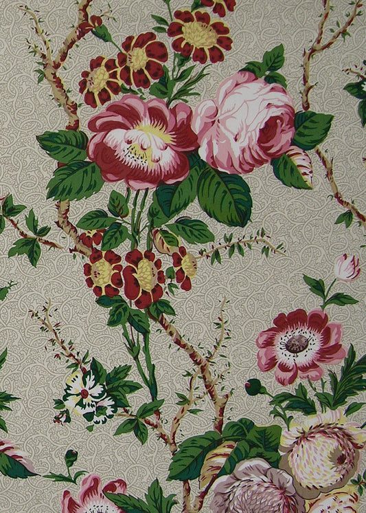 Kensington Fabric by Rose Cumming in Grey