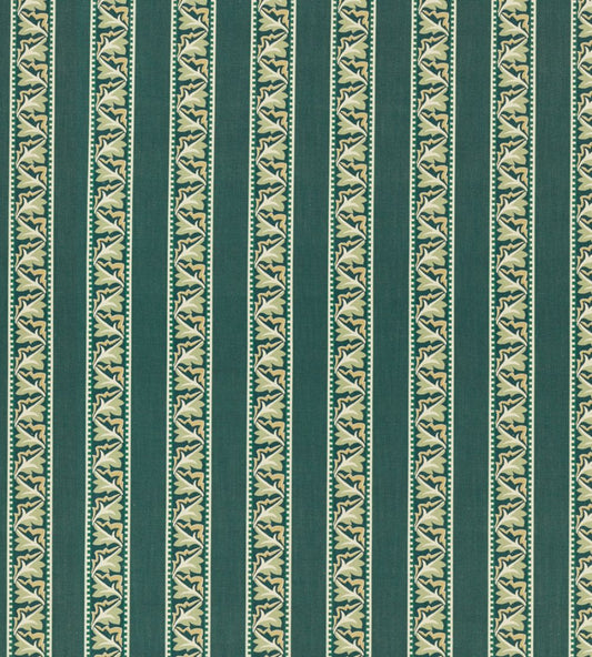 Red Car Stripe Fabric by Morris & Co Emery Blue
