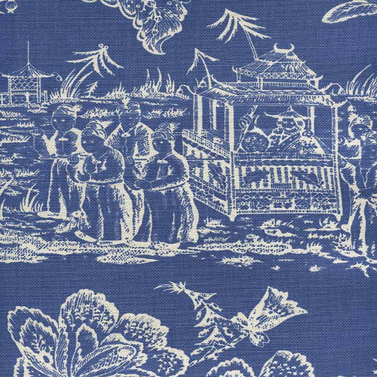 Royal Journey Reverse II New Navy fabric by Quadrille