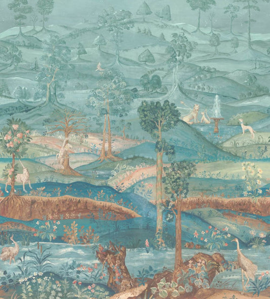 Royal Park Panel Mural by GP & J Baker Teal
