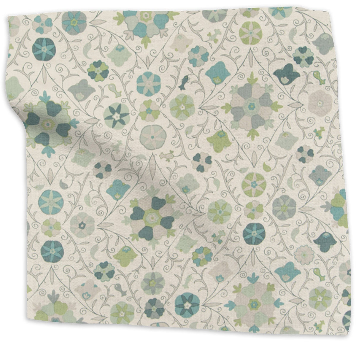 Safi Suzani Fabric by Kathryn M. Ireland in Sky Blue