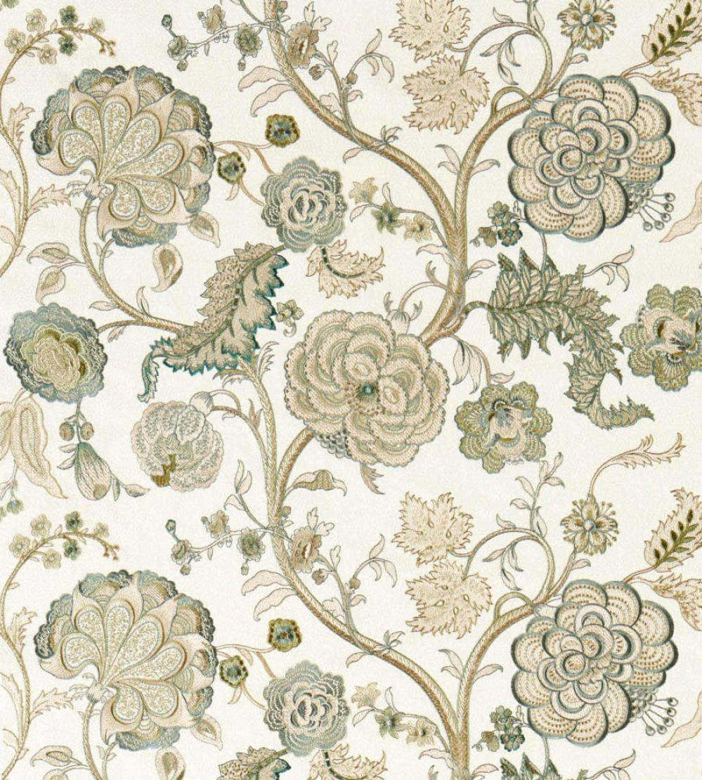 Salisbury Embroidery Fabric by Sanderson Yew Green