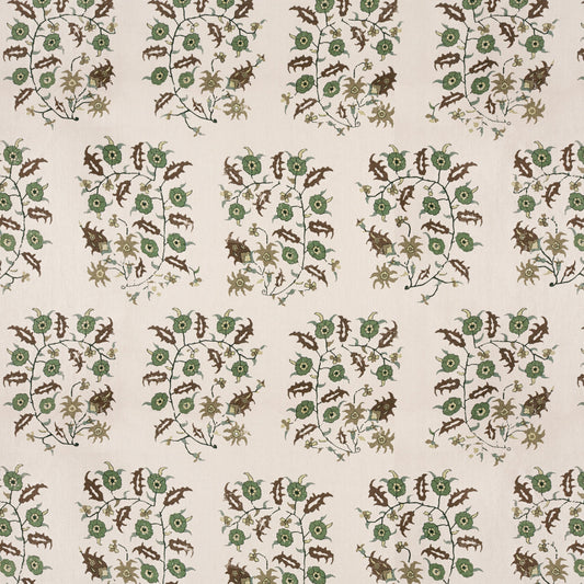 Samode Green/Taupe fabric by Penny Morrison