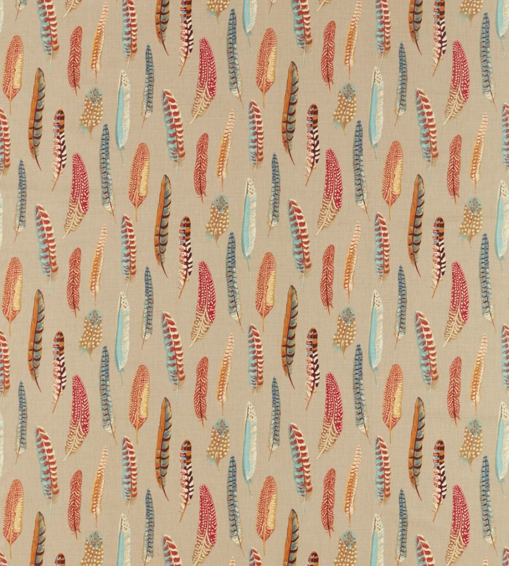 Lismore Fabric by Sanderson Teal / Russet