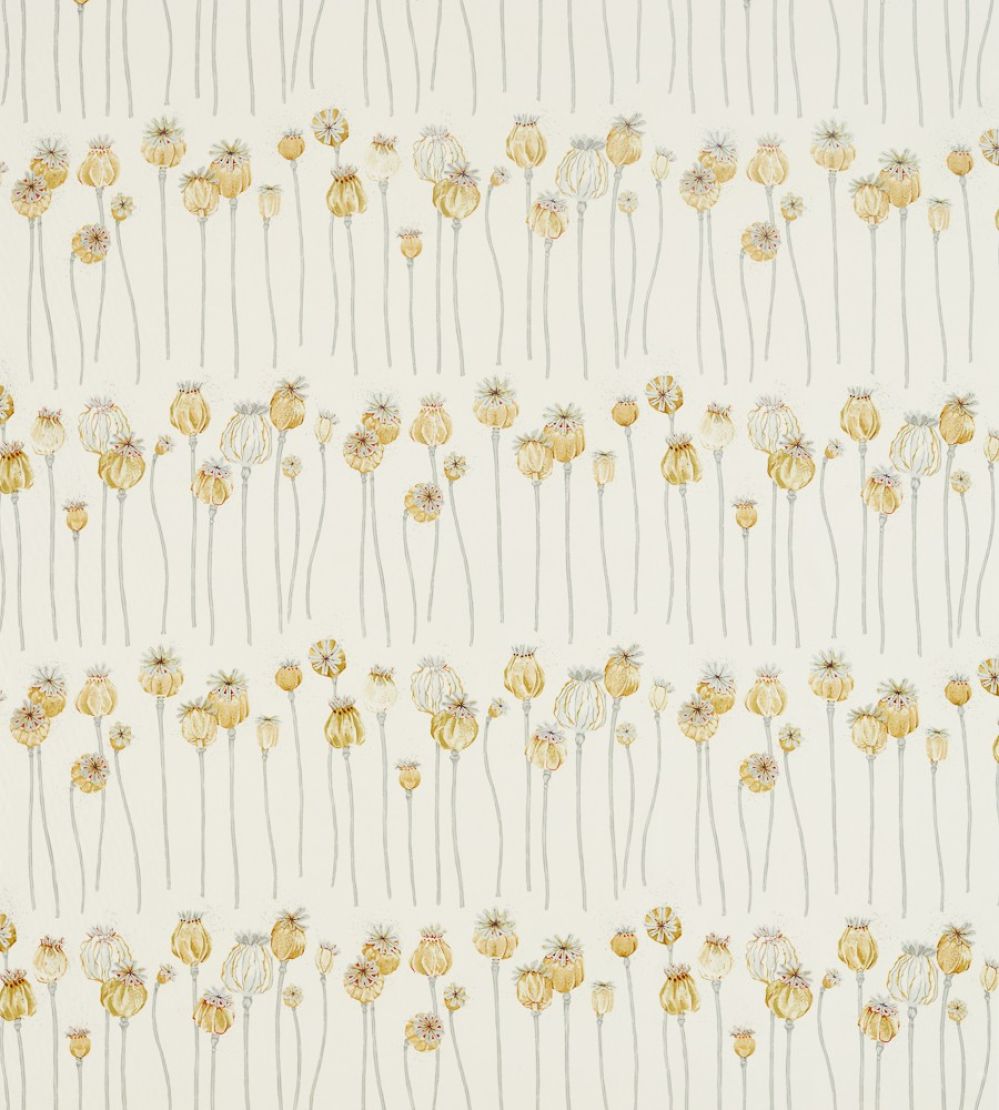 Poppy Pods Fabric by Sanderson Sienna/Dove