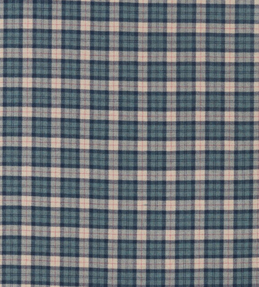 Fenton Check Fabric by Sanderson Check Teal
