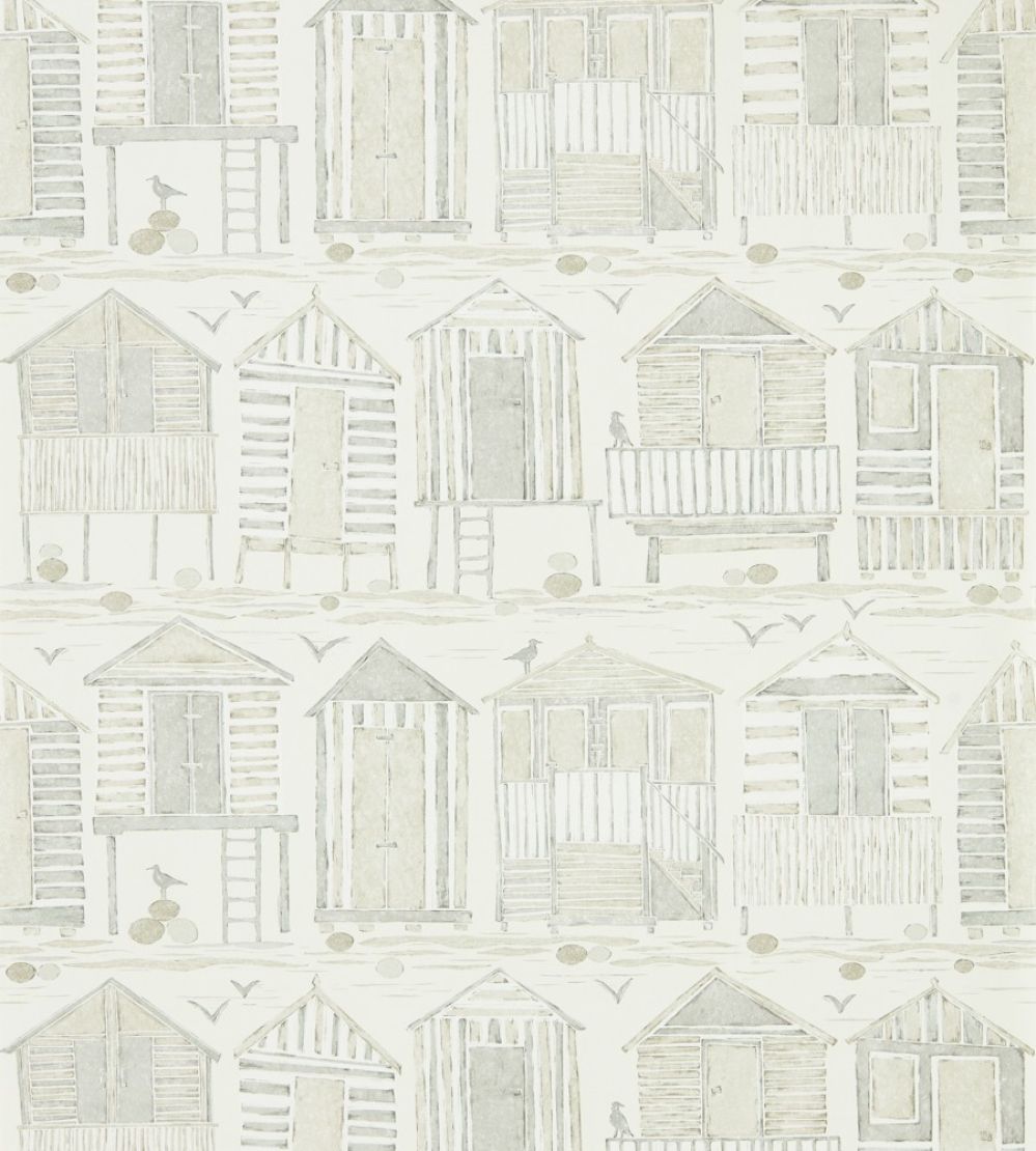 Beach Huts Wallpaper by Sanderson Driftwood