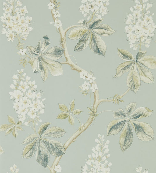 Chestnut Tree Wallpaper by Sanderson Grey Blue/Sage