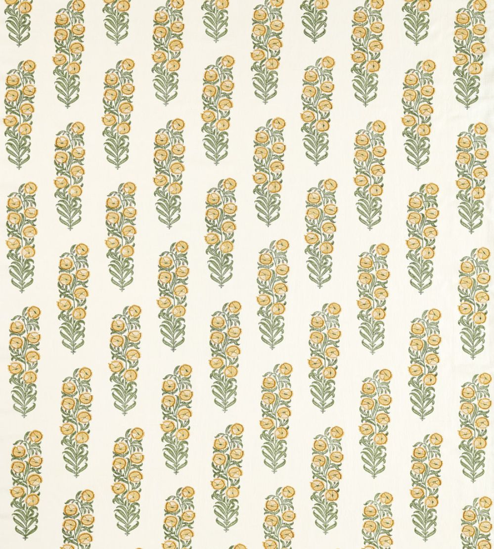 Sanganeri Block Print Fabric by Zoffany Primrose/Evergreen