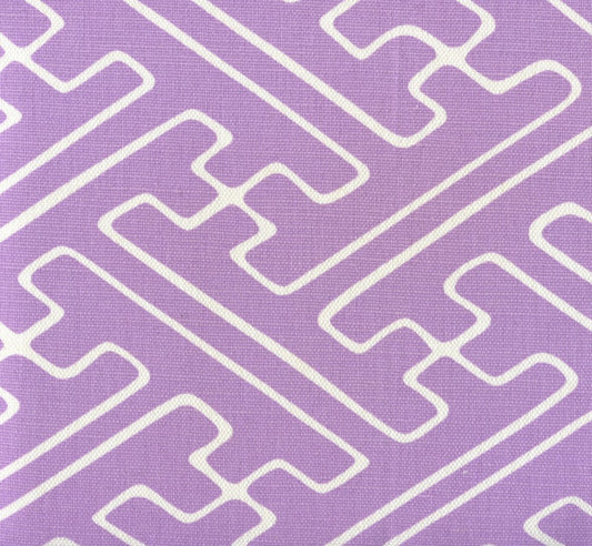 Saya Gata Lavender on White fabric by Alan Campbell