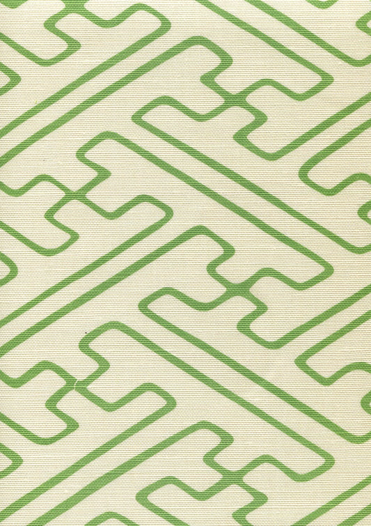 Saya Gata Lines Green Lines on Tint fabric by Alan Campbell