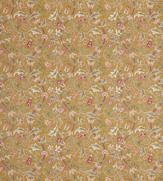 Scrolling Tulip Fabric by Morris & Co Gold