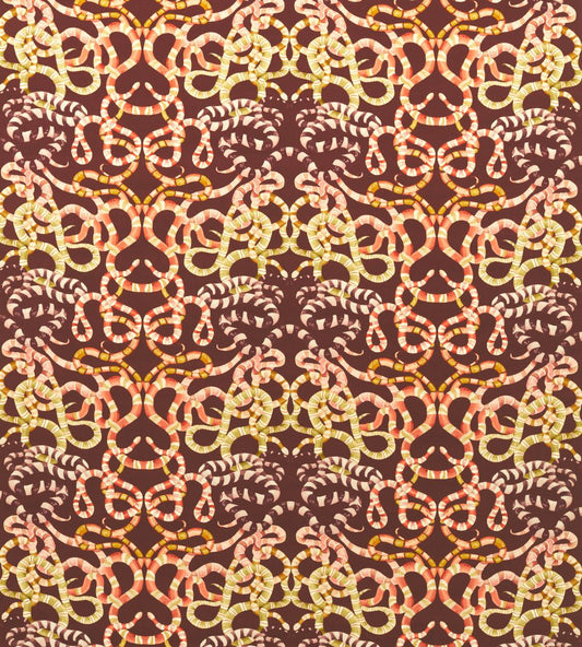 Serpenti Velvet Fabric by Harlequin Brazilian Rosewood / Grounded / Amber Light