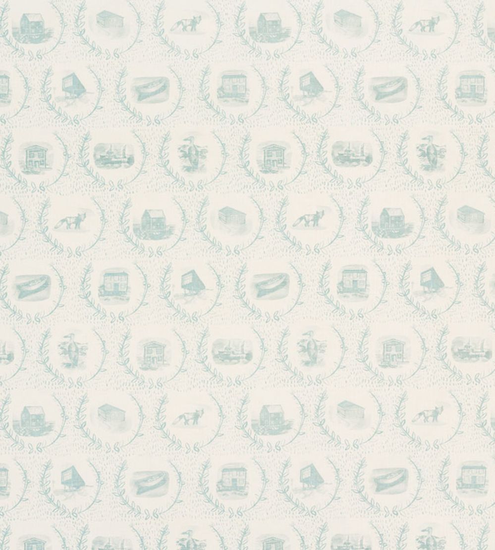 Set The Scene Fabric by Christopher Farr Cloth Aqua