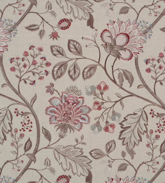 Shalimar Fabric by James Hare Red/Mushroom