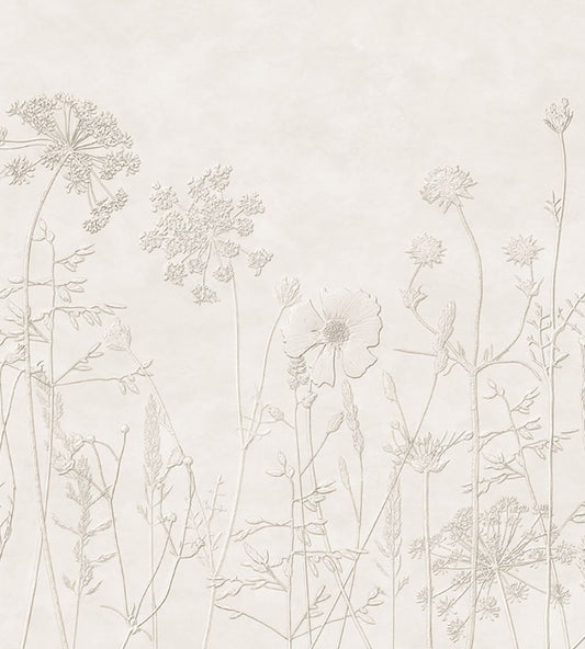 Silhouette Flowers Mural by Eijffinger White/Cream