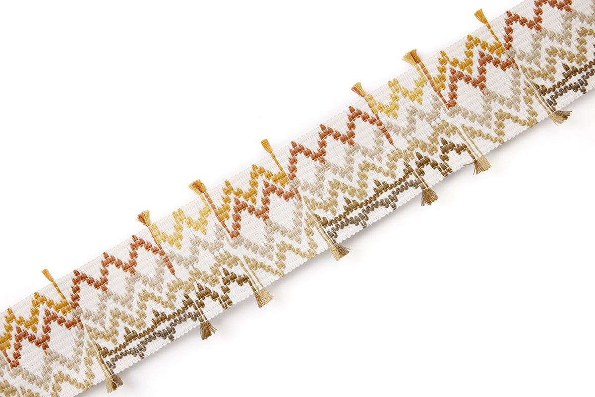 Solola Border Performance Trim by Christopher Farr Cloth in Latte colorway