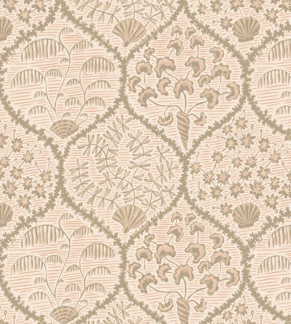 Sowerby Wallpaper by Josephine Munsey Coral and Stepping Stone