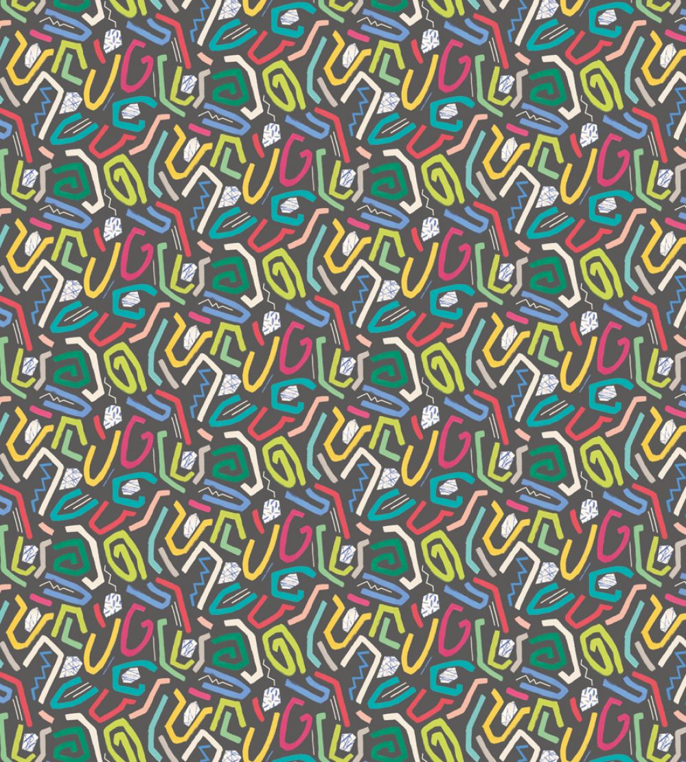 Squiggle Wallpaper by Ohpopsi Onyx Bright