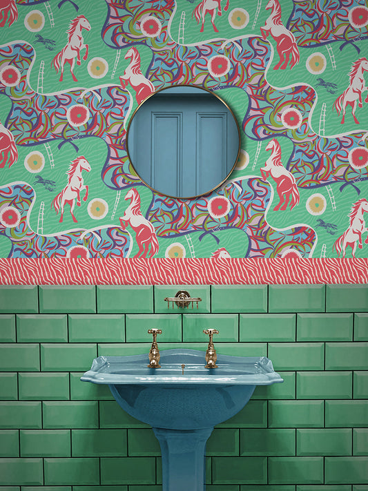 Stallion Rhapsody Wallpaper by Divine Savages in Ketamint, room setting