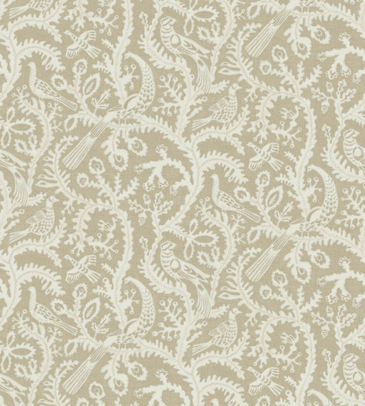 Stitched Birds Wallpaper by Josephine Munsey Greige