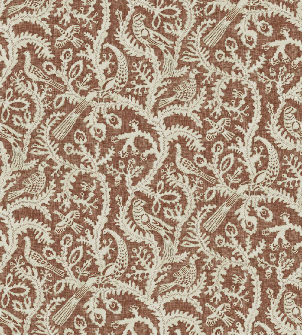 Stitched Birds Wallpaper by Josephine Munsey Red