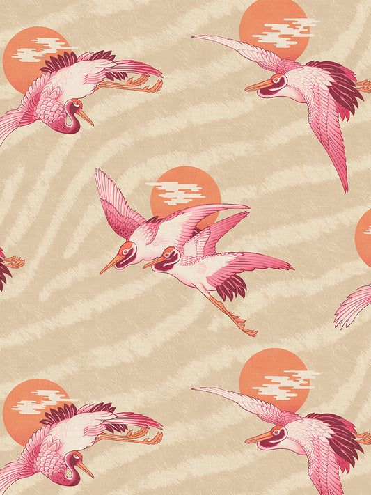 Sunset Dreams Wallpaper by Divine Savages in Orange Spritz, pattern swatch