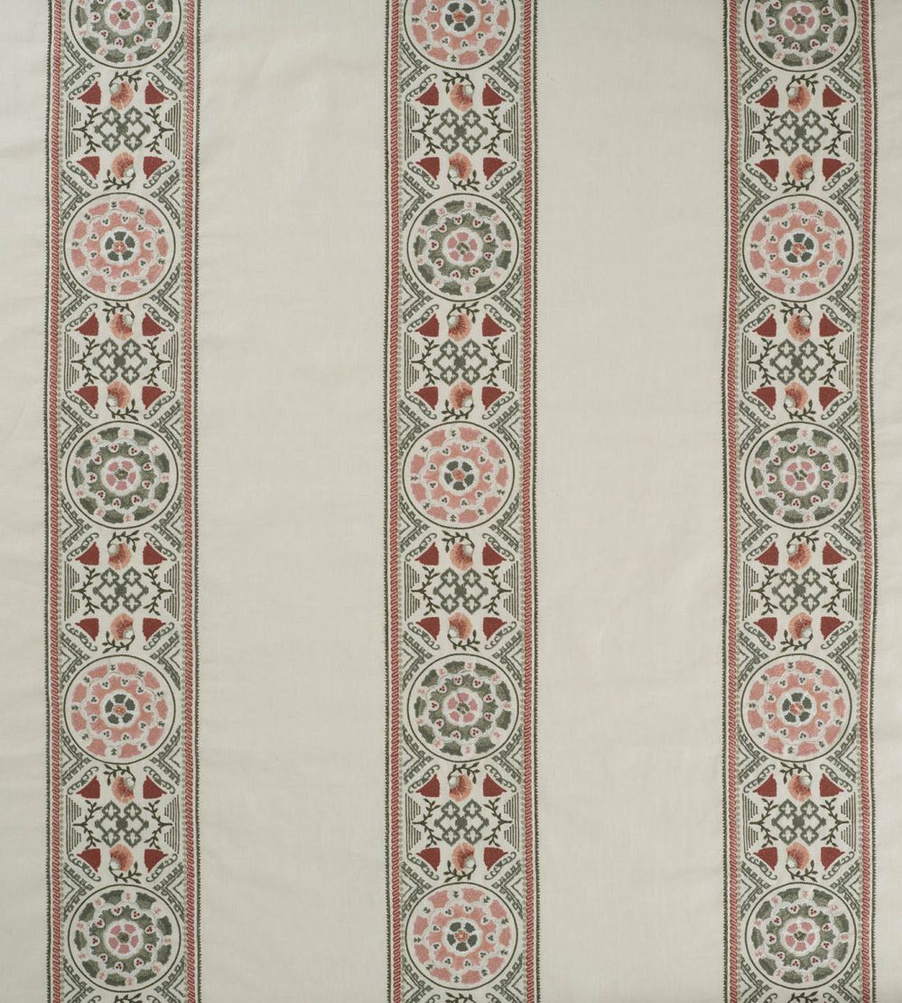 Suzani Stripe Fabric by James Hare Pink/Green