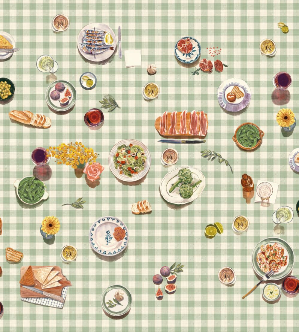 Tapeo Vichy Mural by Tres Tintas Green