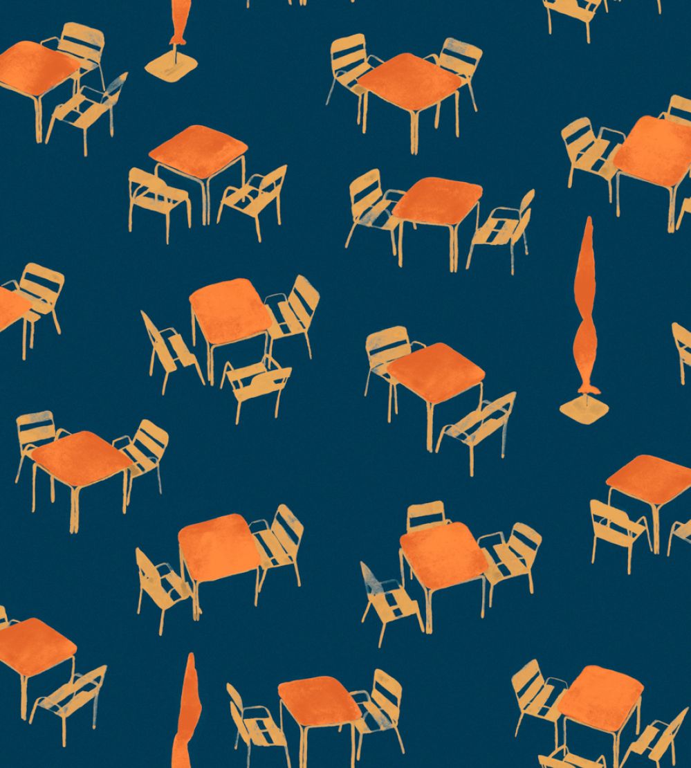 Terraceo Wallpaper by Tres Tintas Blue