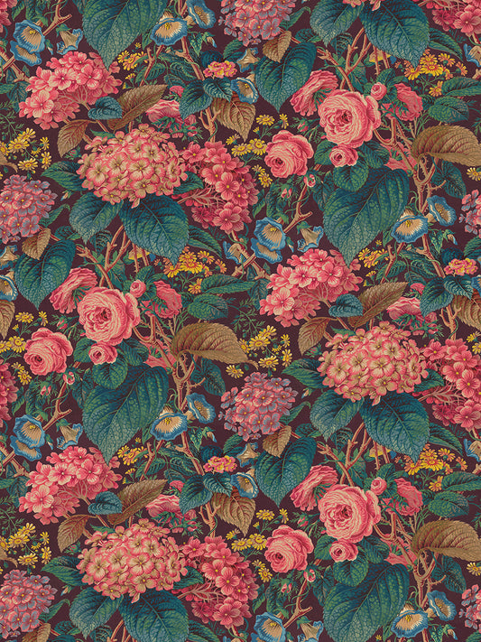 The Brambles Wallpaper by Divine Savages in Mulberry, pattern swatch