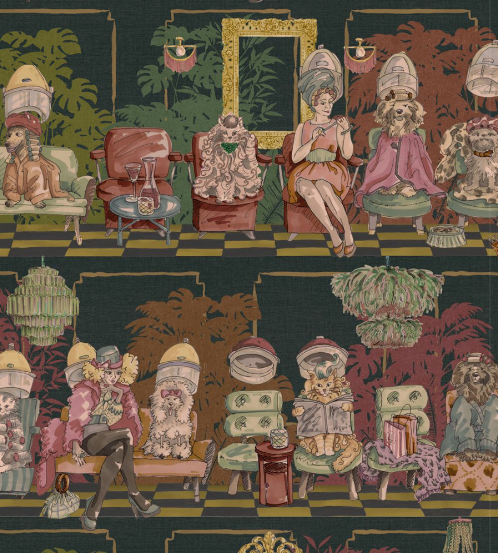 The Parlour Wallpaper by Brand McKenzie Dark Dye