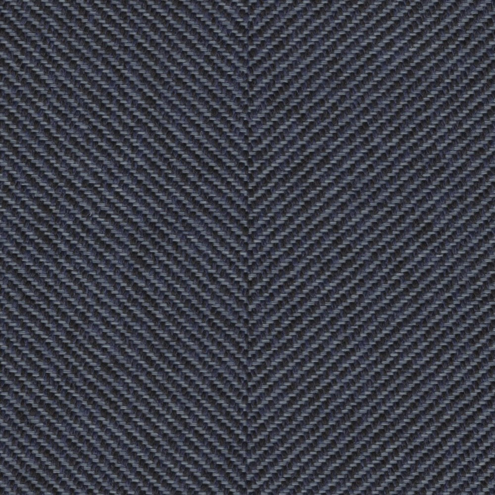 The ReBorn House TRH5628 Performance Fabric in Navy, colorway TRH5628.J, herringbone in blue, grey and black