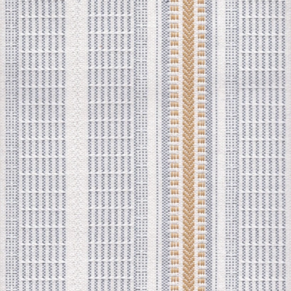 The ReBorn House TRH5652 Outdoor Performance Fabric in Cornsilk, colorway TRH5652.E, stripe in neutral, white and grey