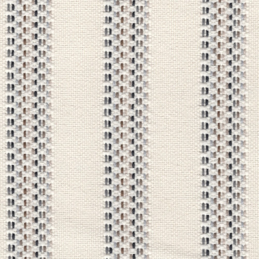 The ReBorn House TRH5682 Outdoor Performance Fabric in Berber, colorway TRH5682.B, stripe in neutral, white and grey